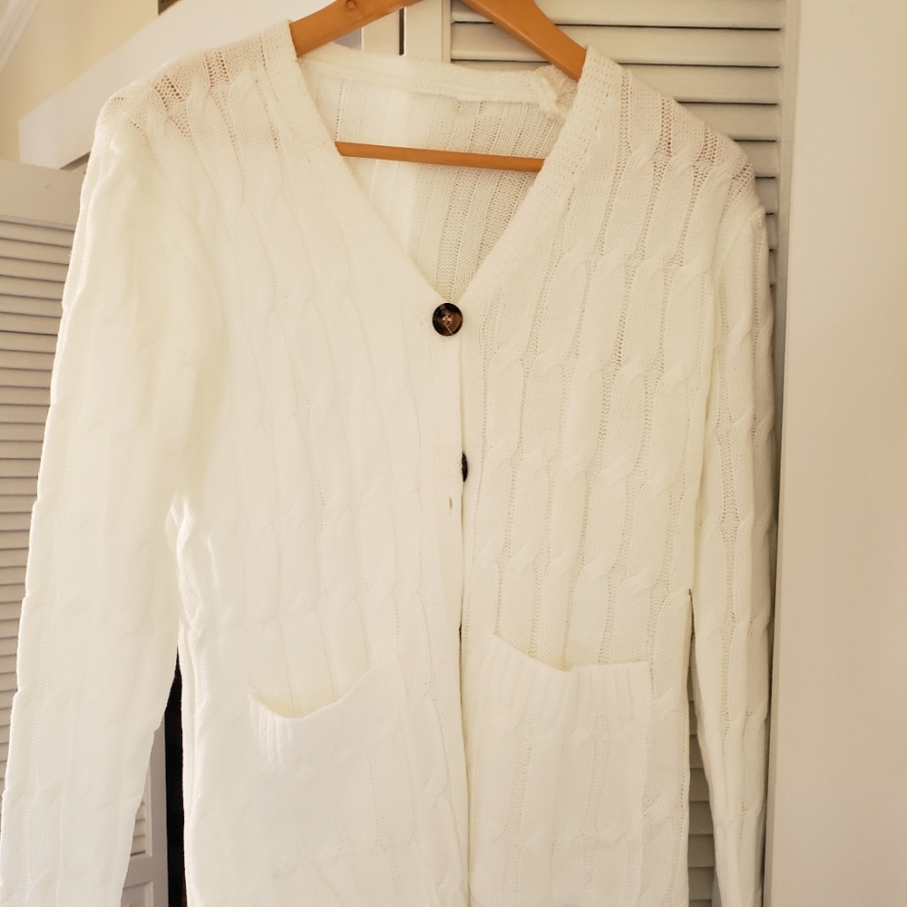 White cardigan